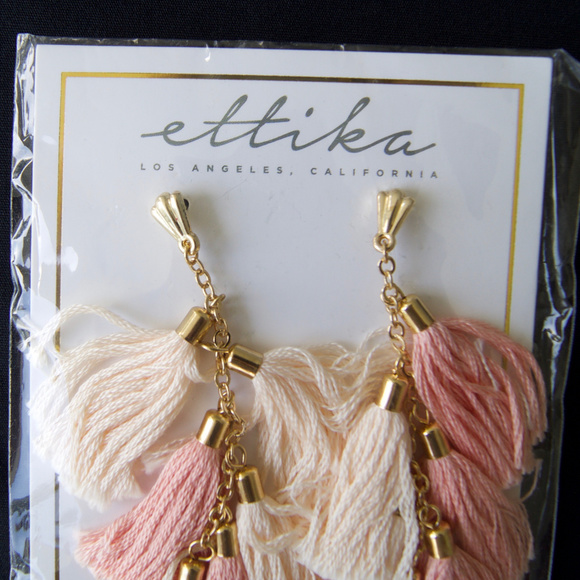New Ettika LA 18Kt GP Tassel Earrings - Boho Chic - Picture 4 of 7